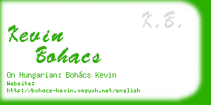 kevin bohacs business card