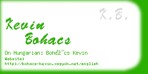 kevin bohacs business card